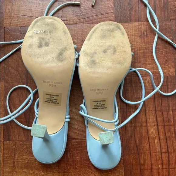 Steve Madden | Tiffany Blue Wrap Around Strappy Kitten Heels | 8.5 - Picture 4 of 5